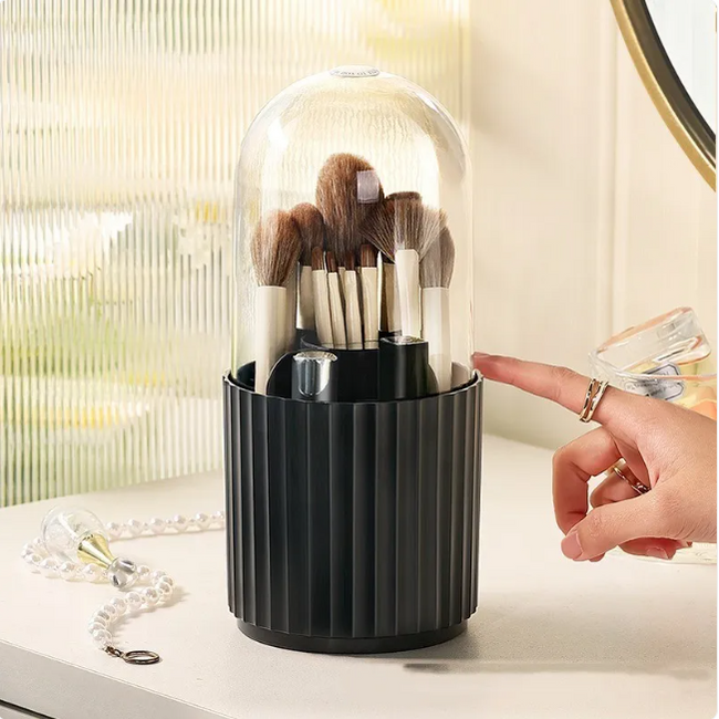 Covered Makeup Brush Organizer