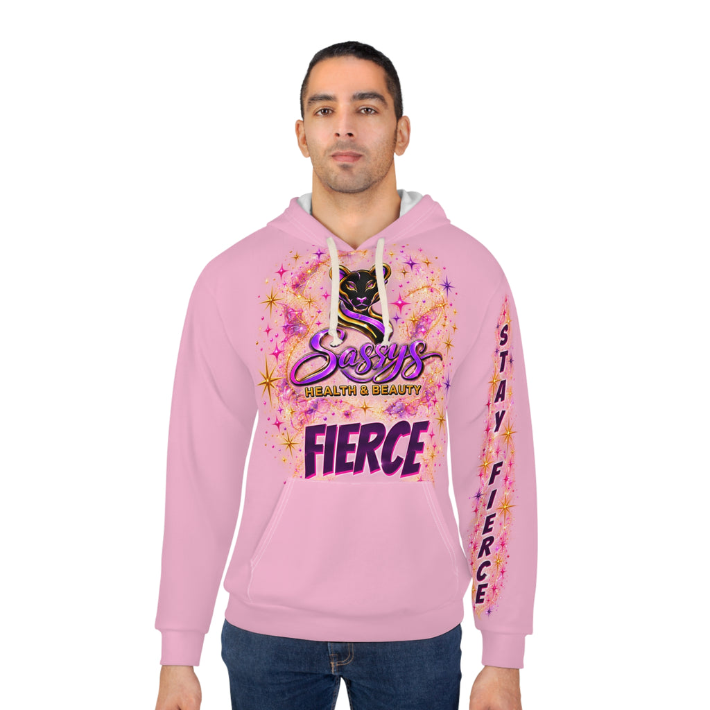 Sassys Butterfly Sparkle | Signature Back AOP Hoodie — Branded Front
