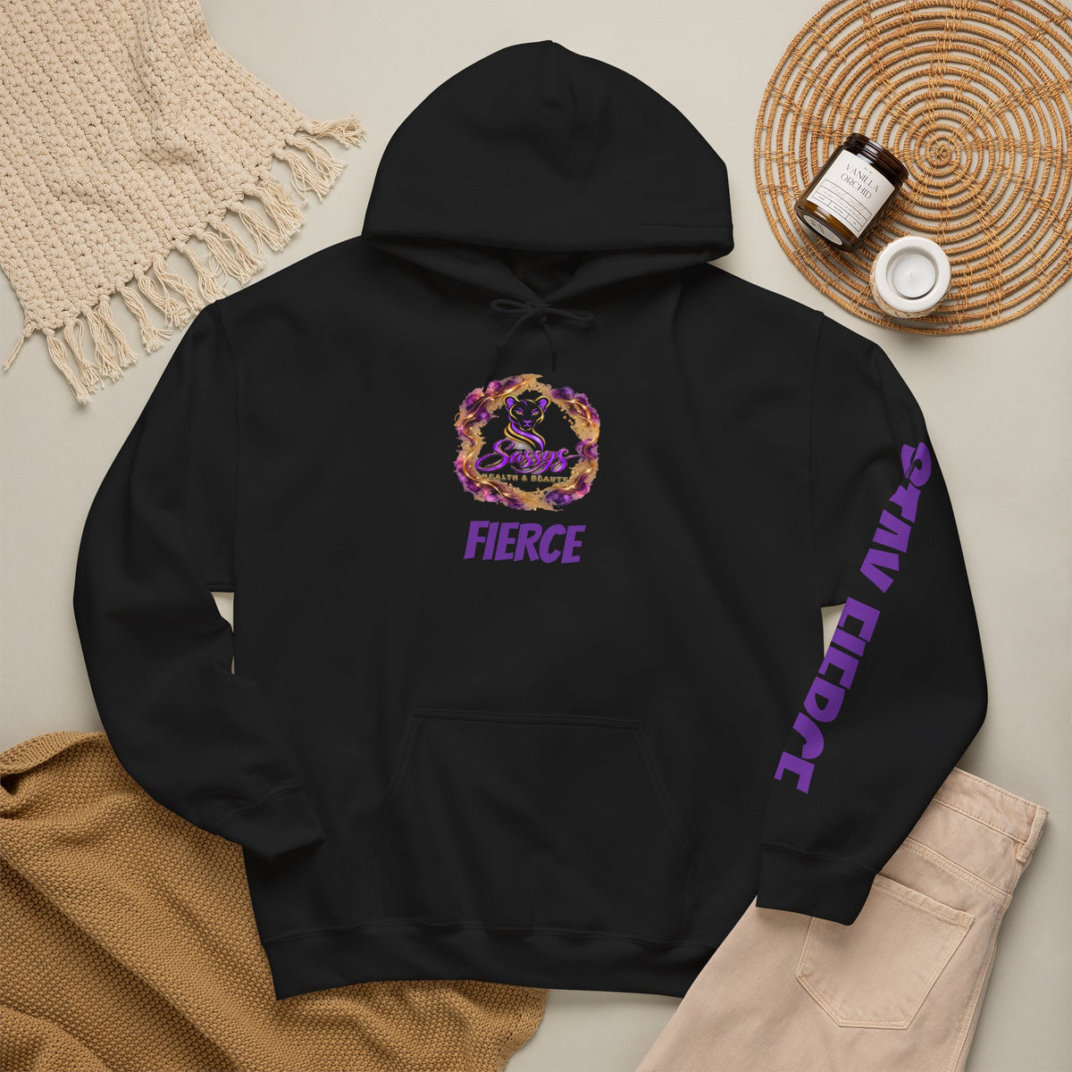 Sassys A Little Sass A Lot of Strength | Personalized Back-Print Hoodie