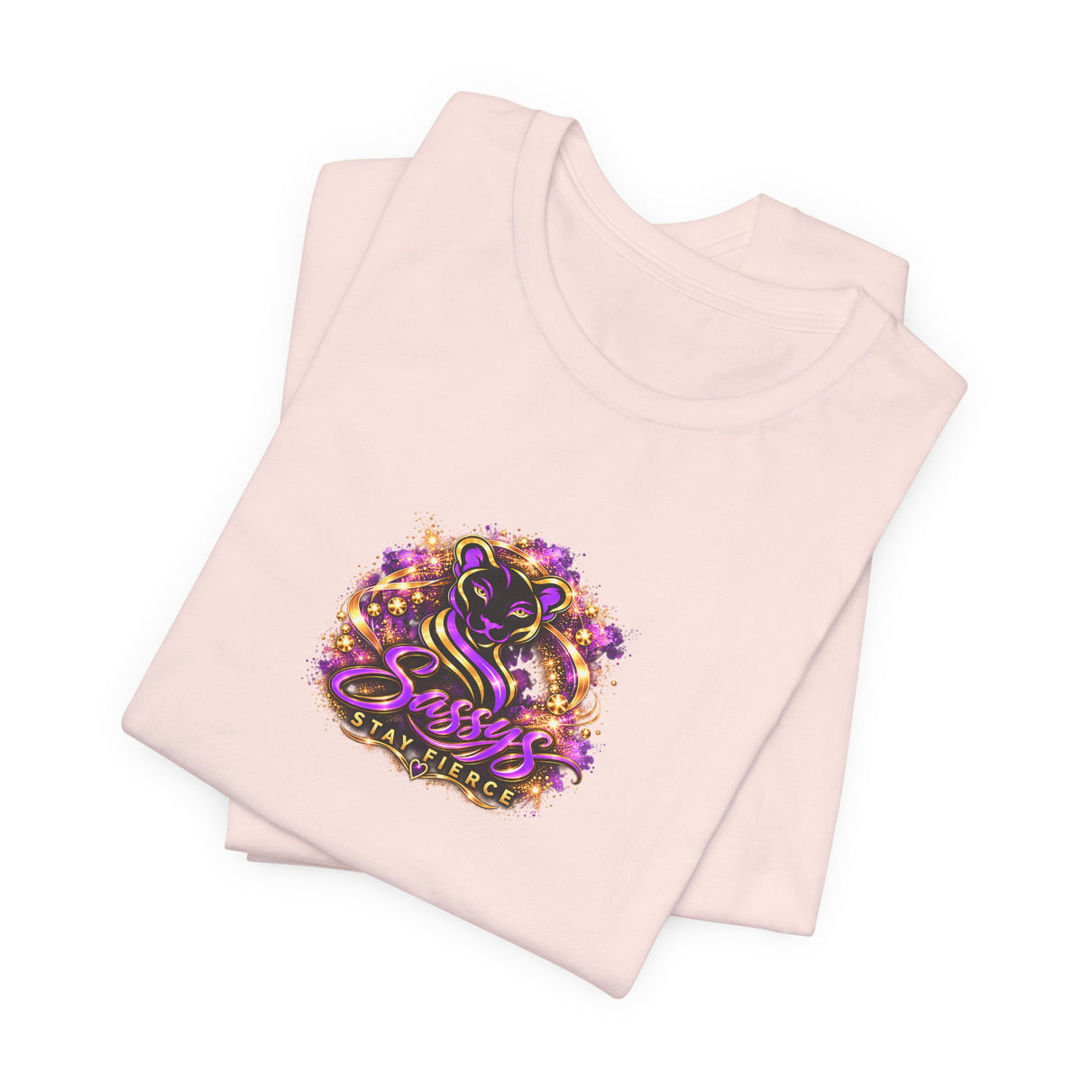 Sassys Stay Fierce Lioness | Personalized Chest-Print Tee