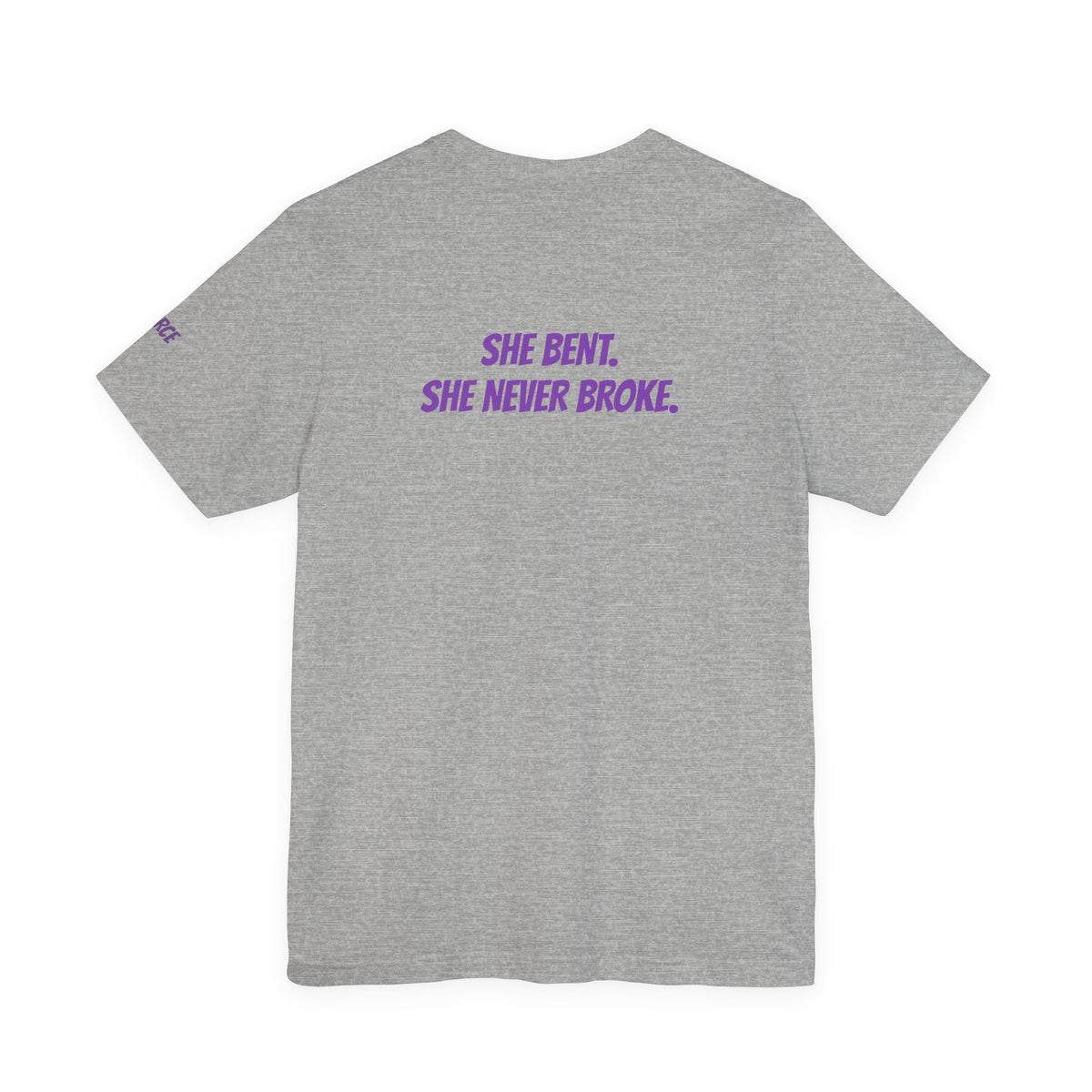Sassys She Bent She Never Broke | Personalized Back-Print T-Shirt