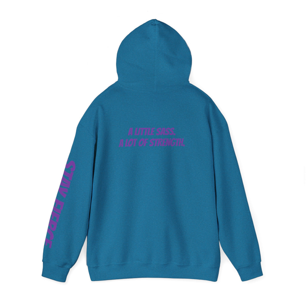 Sassys A Little Sass A Lot of Strength | Personalized Back-Print Hoodie