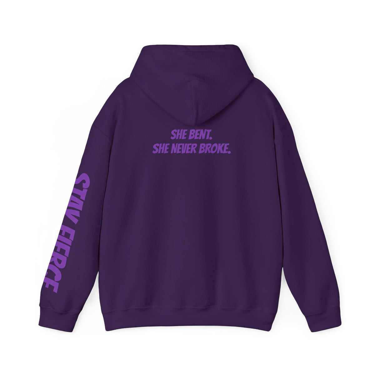 Sassys She Bent She Never Broke | Personalized Back-Print Hoodie