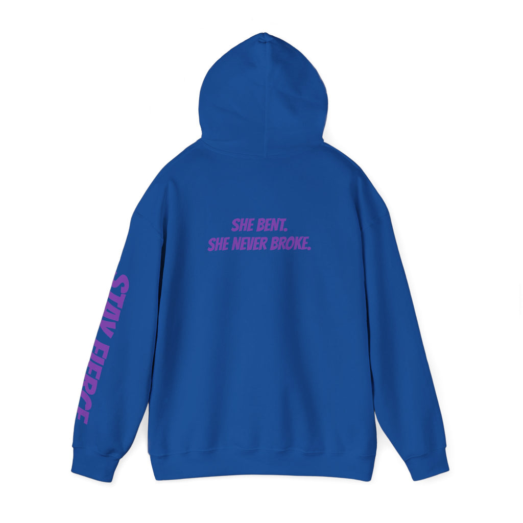 Sassys She Bent She Never Broke | Personalized Back-Print Hoodie