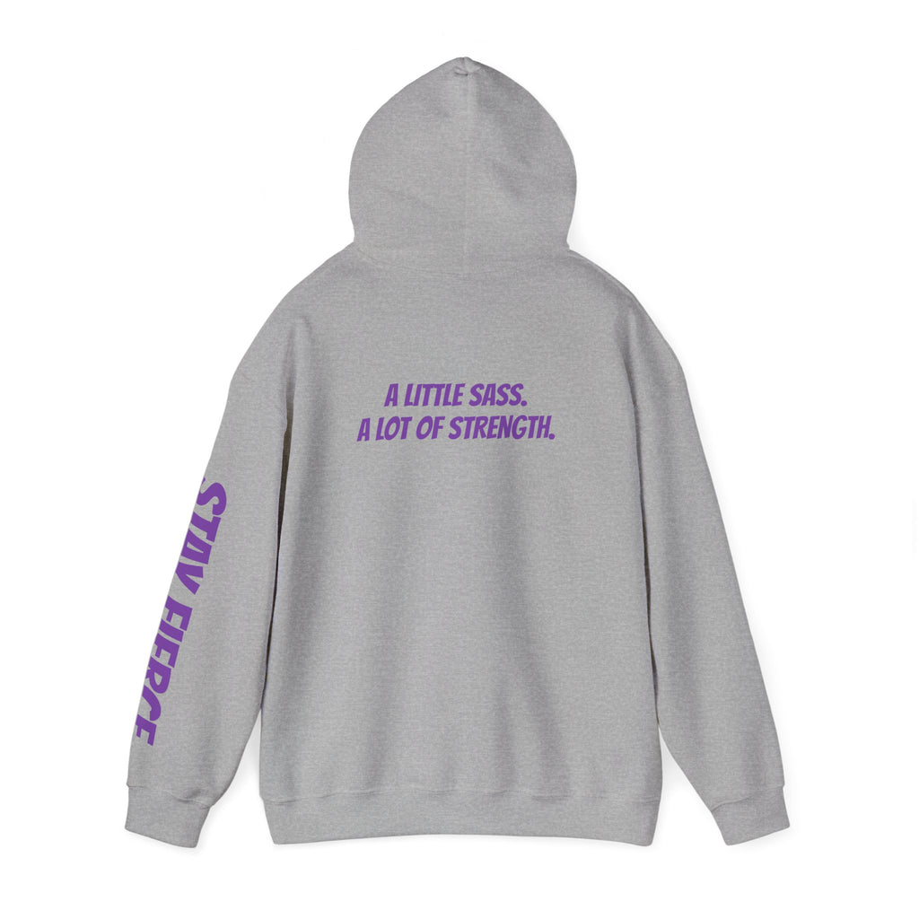 Sassys A Little Sass A Lot of Strength | Personalized Back-Print Hoodie