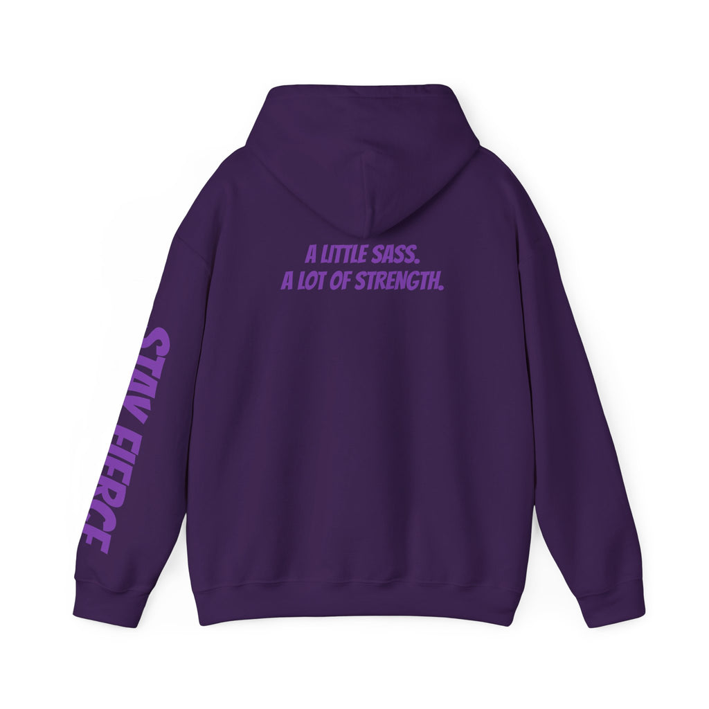 Sassys A Little Sass A Lot of Strength | Personalized Back-Print Hoodie