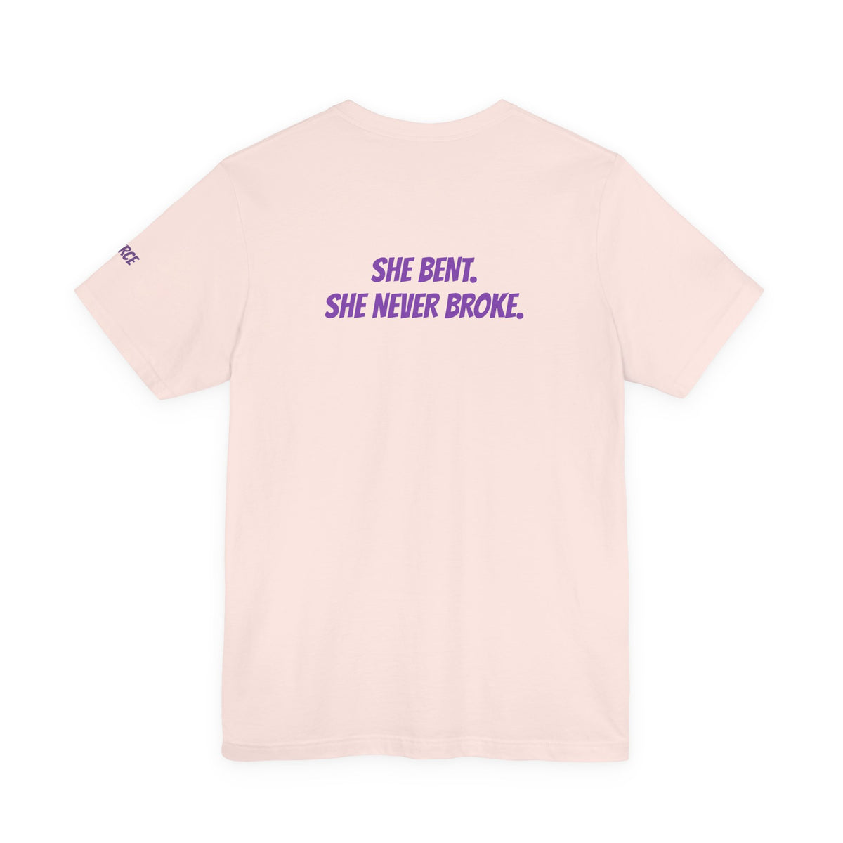Sassys She Bent She Never Broke | Personalized Back-Print T-Shirt