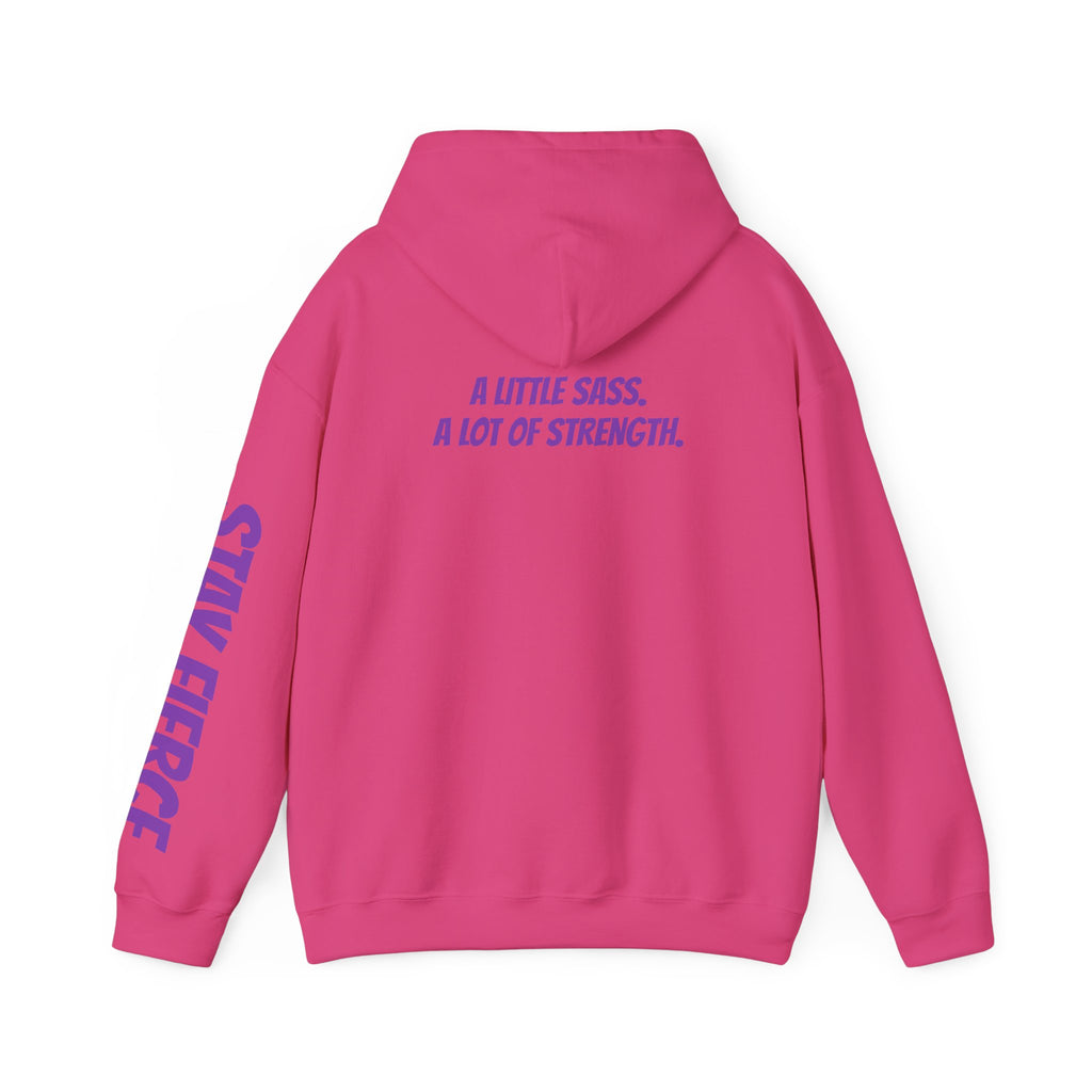 Sassys A Little Sass A Lot of Strength | Personalized Back-Print Hoodie