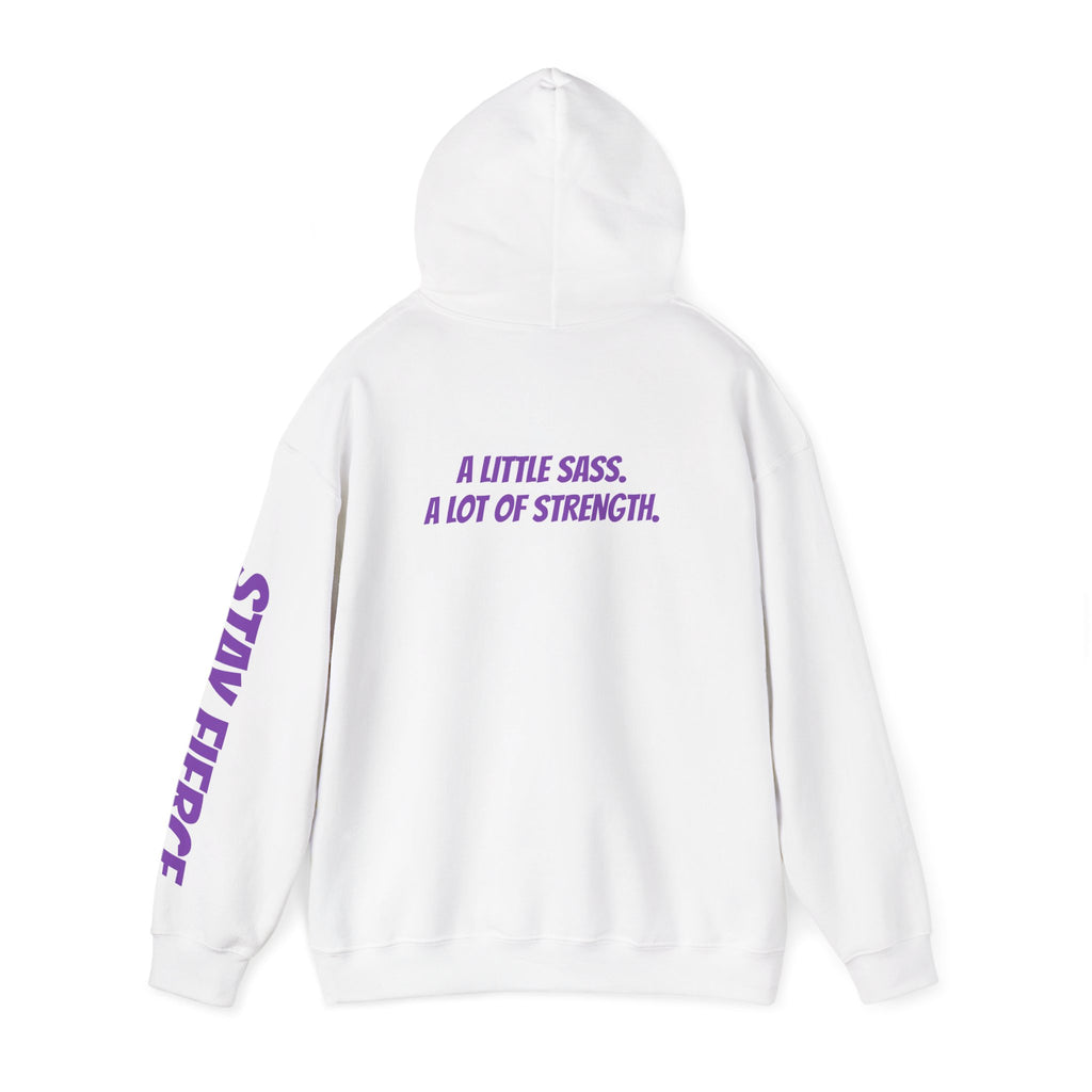 Sassys A Little Sass A Lot of Strength | Personalized Back-Print Hoodie
