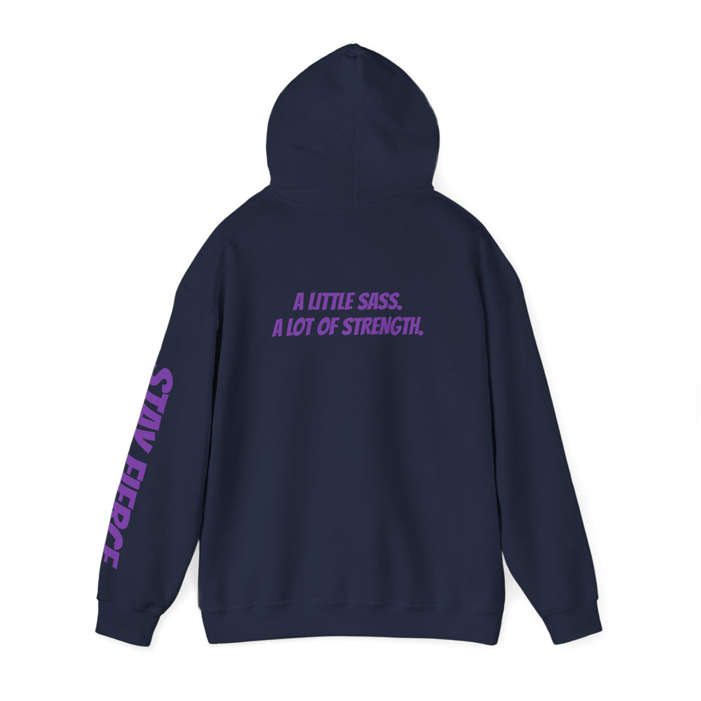 Sassys A Little Sass A Lot of Strength | Personalized Back-Print Hoodie