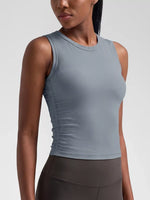 Ribbed Ruched Active Tank
