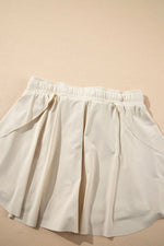 Drawstring High Waist Lined Active Skorts