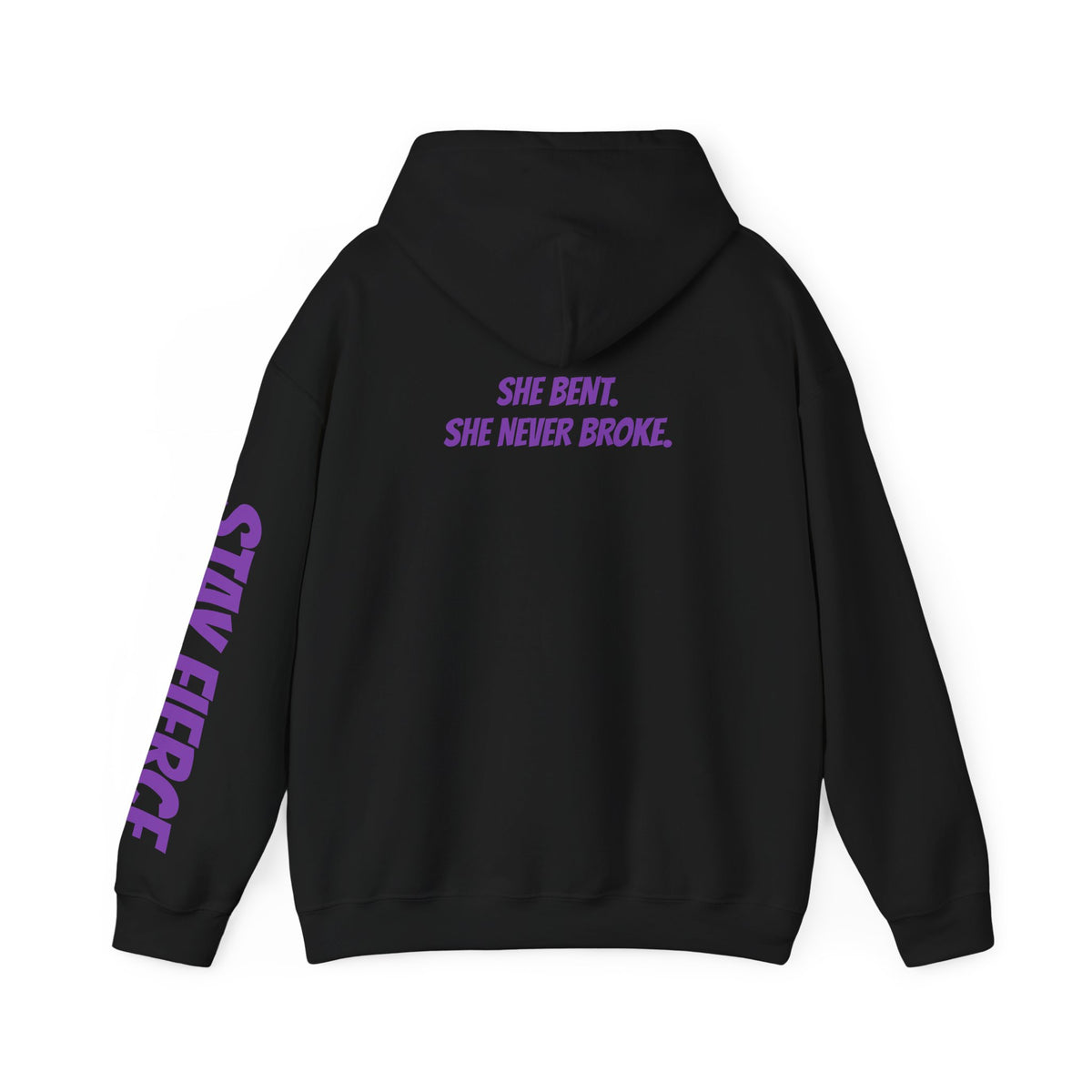 Sassys She Bent She Never Broke | Personalized Back-Print Hoodie