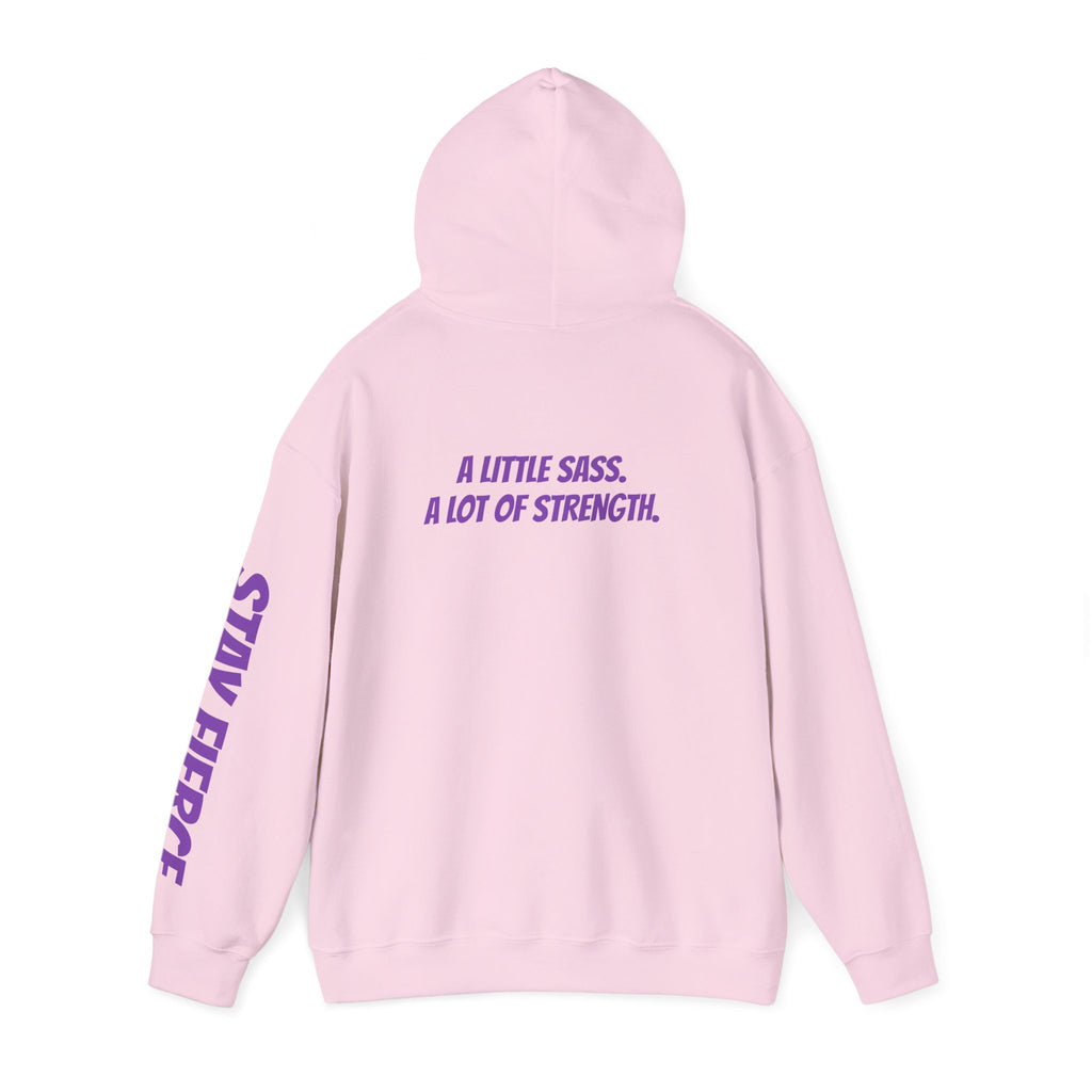 Sassys A Little Sass A Lot of Strength | Personalized Back-Print Hoodie