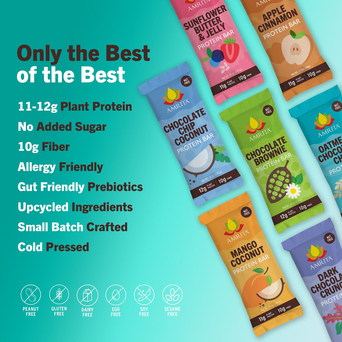 Amrita High Protein Bars · 12-Bar Variety Pack