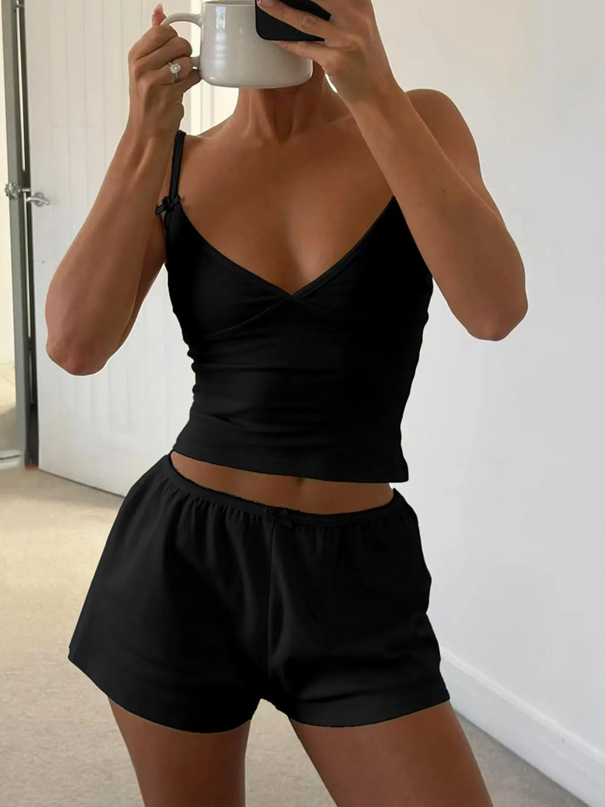 V-Neck Cami and Shorts Set · detail view