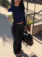 High-Waisted V-Cut Flare Active Pants