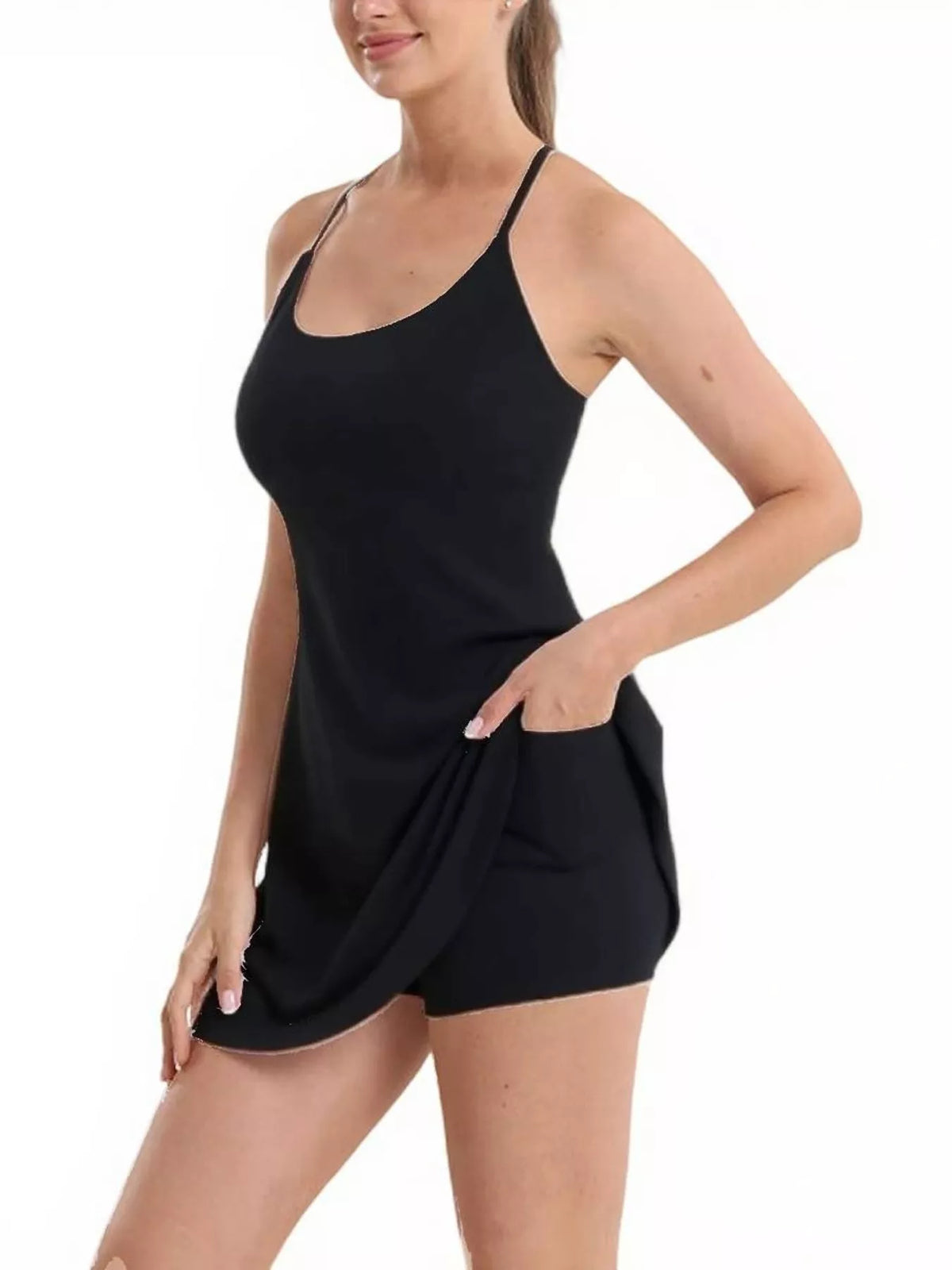 Scoop Neck Cami and Shorts Active Set · detail view