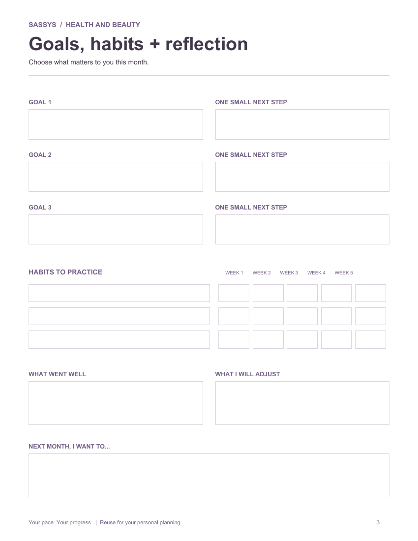 Plan Your Month · Monthly Planner | Printable & Fillable PDF